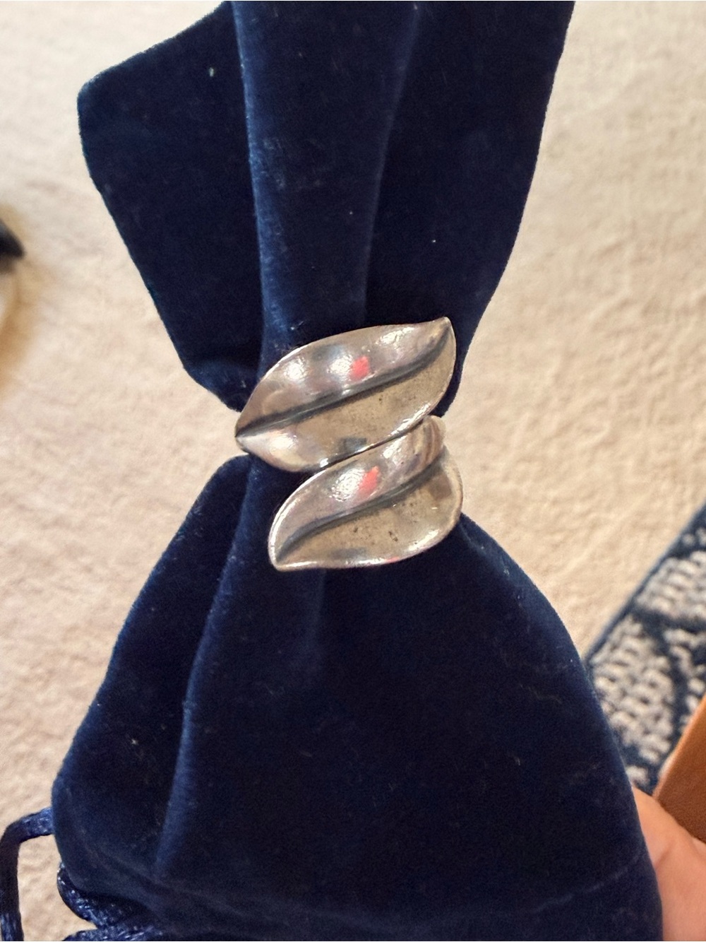 James Avery Silver Leaf Double-Leaf Ring